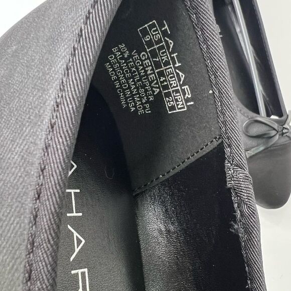 New! Tahari Geneva Black Vegan Textile Slip On Ballet Women Flats Various Size - Picture 9 of 10